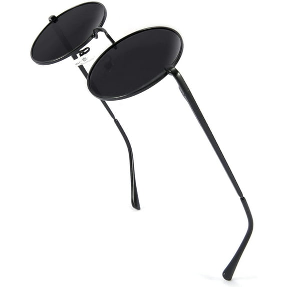 FEISEDY Retro Round Polarized Sunglasses Women Men Spring Hinge Metal Frame B2528