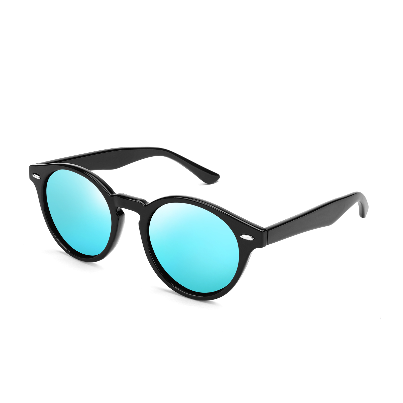 FEISEDY Retro Round Polarized Sunglasses for Women Men 
