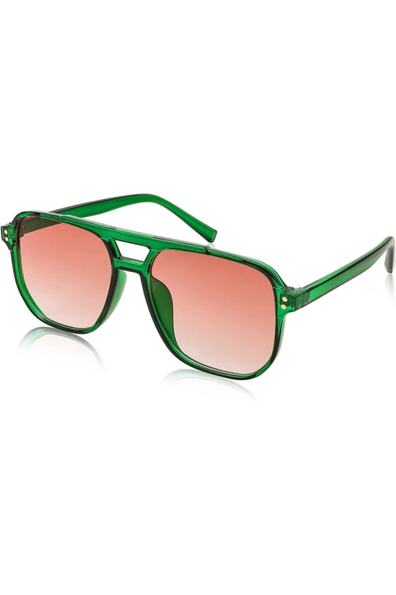 Retro Square Aviator Sunglasses Women Men 70s Vintage Trendy Plastic Frame Sun Glasses B2835