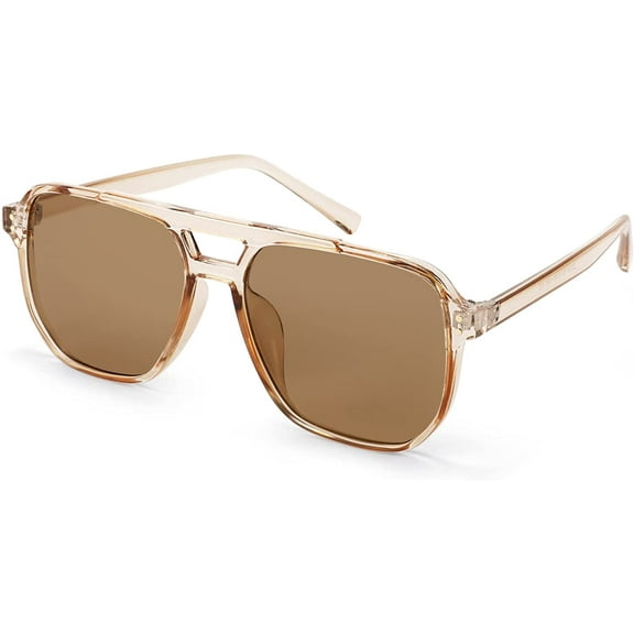 FEISEDY Retro Square Aviator Sunglasses Women Men 70s Vintage Trendy Plastic Frame Sun Glasses B2835
