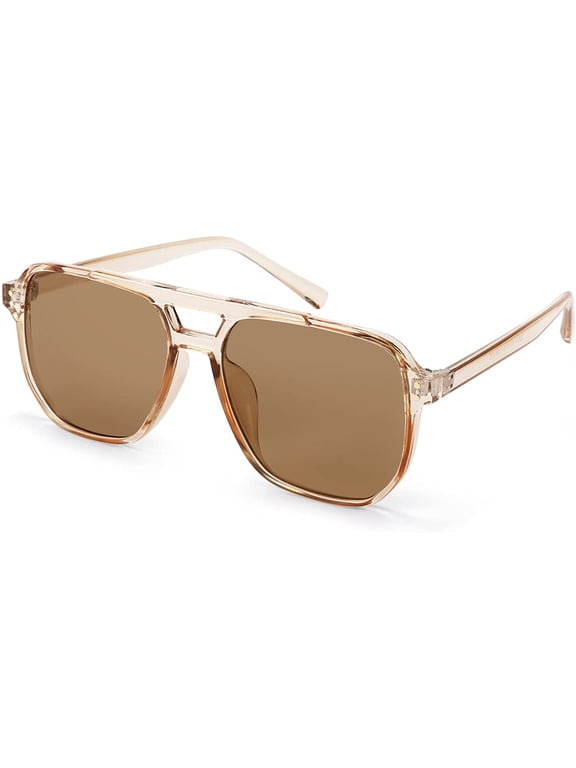 Retro Square Aviator Sunglasses Women Men 70s Vintage Trendy Plastic Frame Sun Glasses B2835