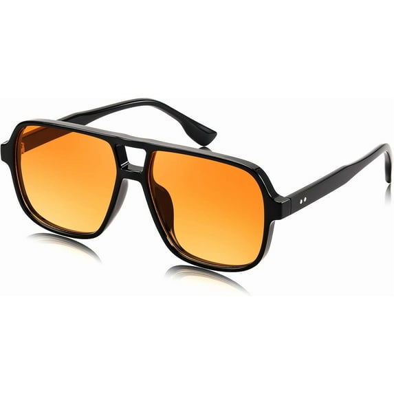 FEISEDY Retro Square Aviator Sunglasses Women Men 70s Vintage Trendy Plastic Frame Sun Glasses B4158