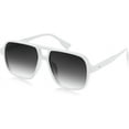 thumbnail image 1 of FEISEDY Retro Square Aviator Sunglasses Women Men 70s Vintage Trendy Plastic Frame Sun Glasses B4158, 1 of 14