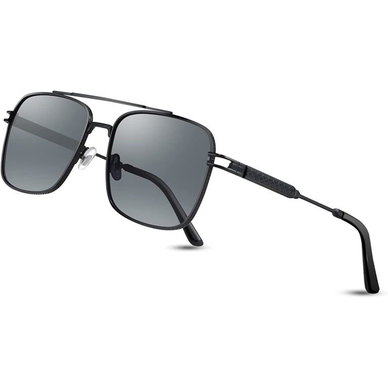 FEISEDY Retro Square Aviator Sunglasses for Men Women  display picture 2