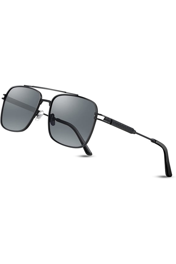 Retro Square Aviator Sunglasses for Men Women Vintage 70s Pilot Shades Classic Metal Frame B2845