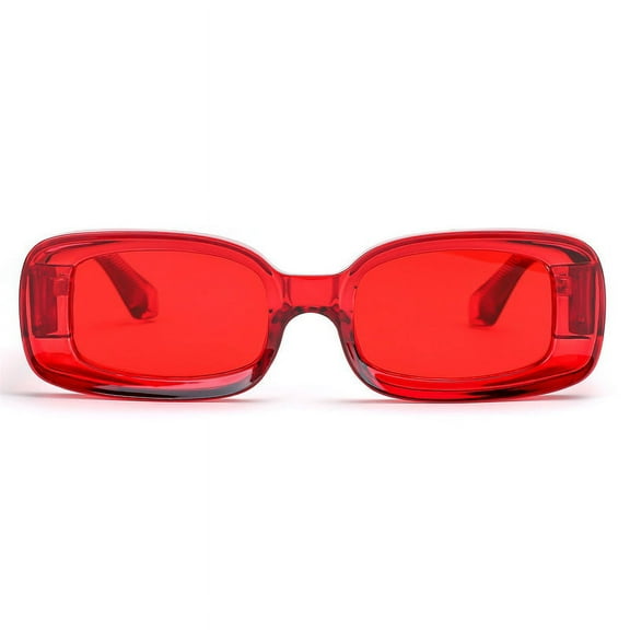 FEISEDY Retro Thick Rectangle Sunglasses Retro 90s Small Chunky Square Women Men B2307