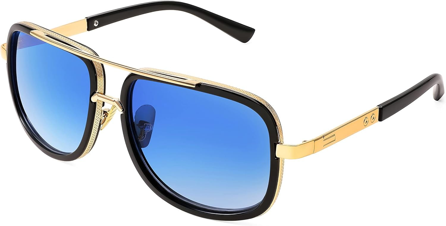 Eyewear Mach Oversized Square Aviator Feisedy Retro Trendy 