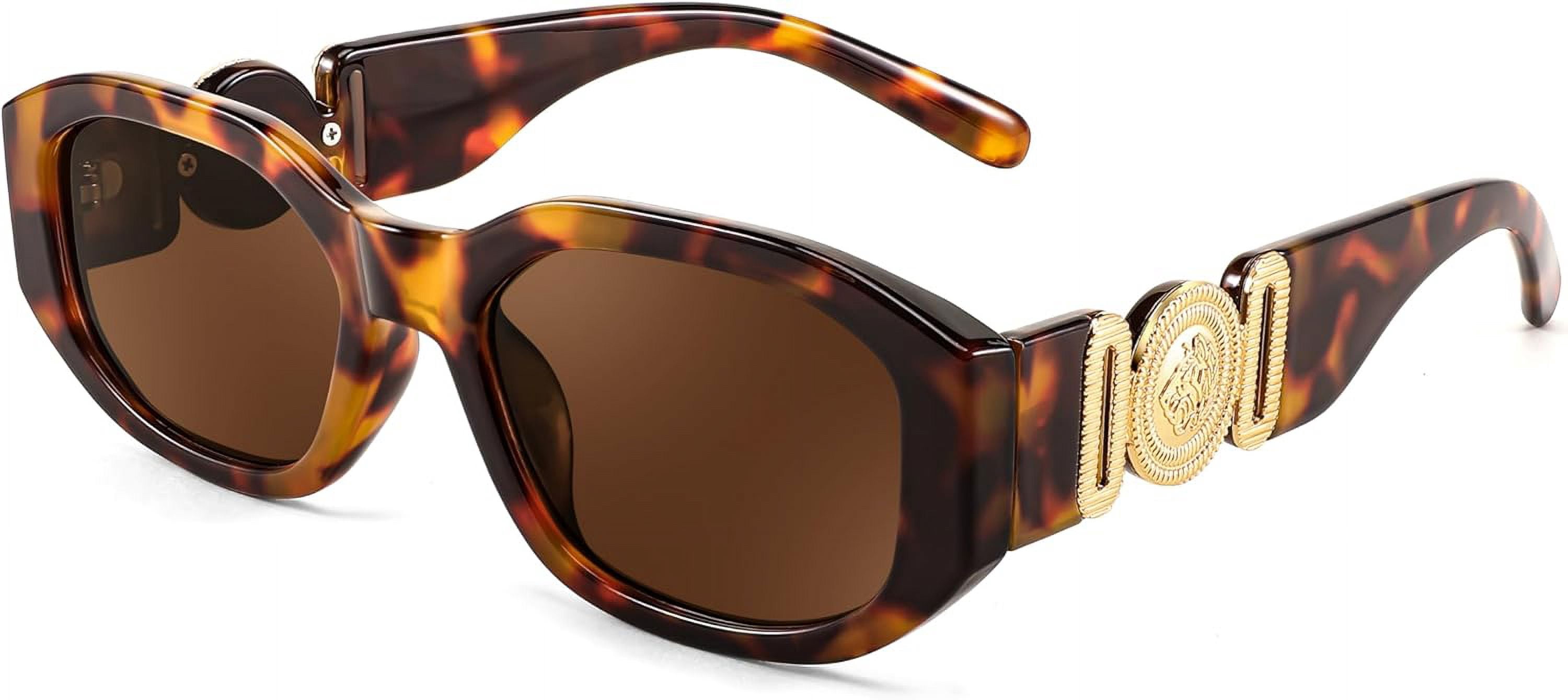 FEISEDY Retro Trendy Rectangle Sunglasses Women Men Vintage  display picture 3