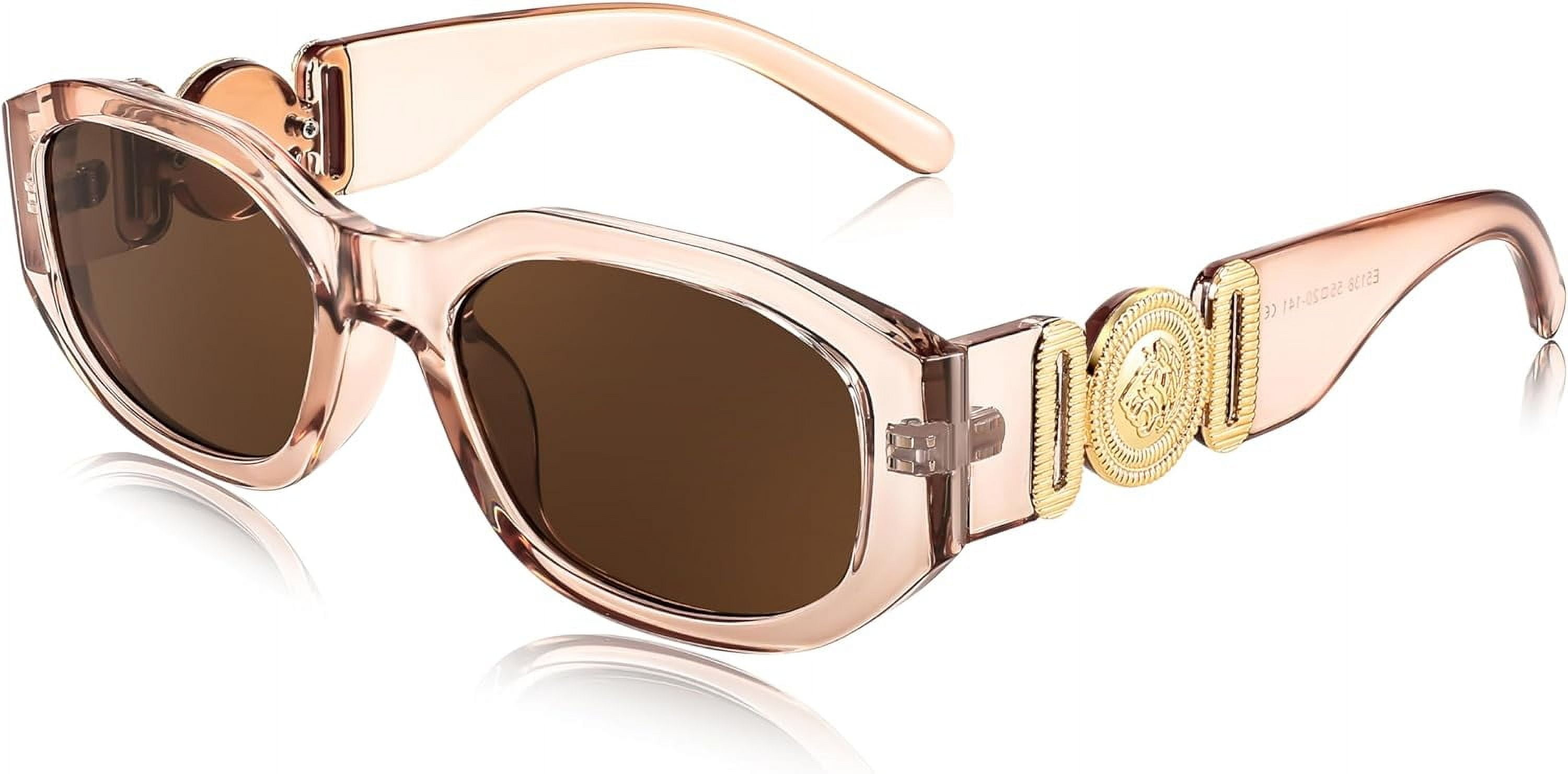 FEISEDY Retro Trendy Rectangle Sunglasses Women Men Vintage 