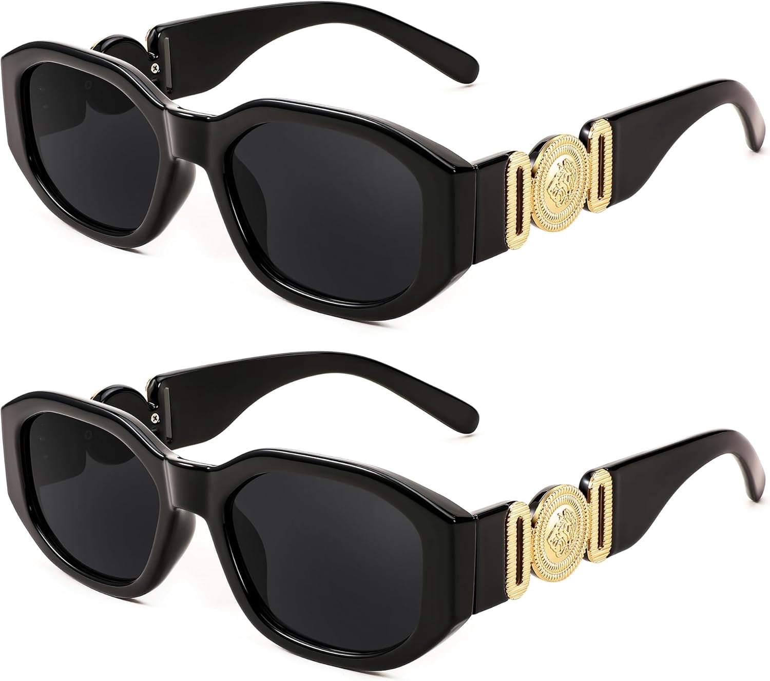 FEISEDY Retro Trendy Rectangle Sunglasses Women Men Vintage  display picture 3