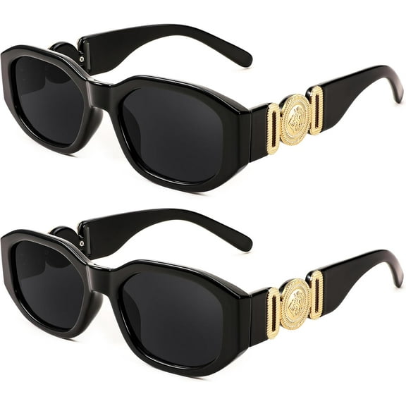 FEISEDY Retro Trendy Rectangle Sunglasses Women Men Vintage 90s Small Narrow Square Sunglasses B2322