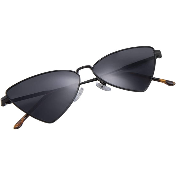 FEISEDY Retro Triangle Cateye Sunglasses for Women Men Metal Frame Colored Lens Sunglasses B2743