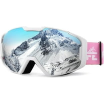 FEISEDY Ski Goggles, OTG Snow Sport Goggles for Adult Youth, Anti-Fog UV400 Protection Bendable Dual-Lenses B2961