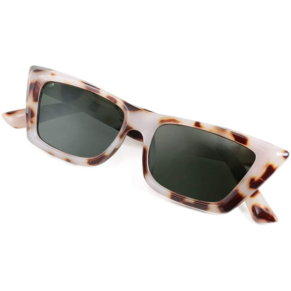 FEISEDY Small Cateye Square Polarized Sunglasses Women Classic Thick Rectangle Frame UV400 Sun Glasses B2736