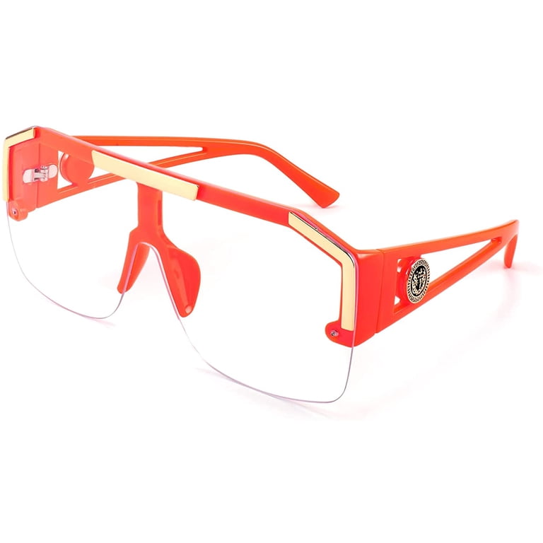 Square Oversized Shield Sunglasses UV400 Unisex Flat Top One Piece Lens FEISEDY Square Flat Top Shield Sunglasses One Piece  main image 3