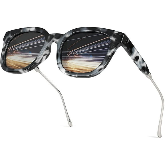 FEISEDY Square Polarized Sunglasses Women Men Retro Trendy Shades UV400 Lenses B2624