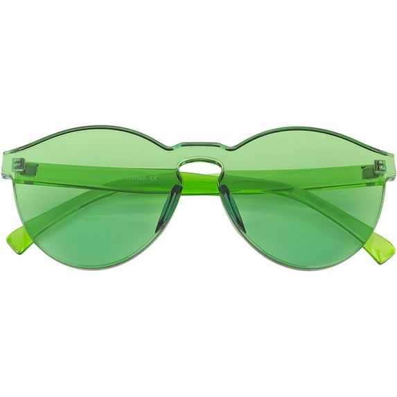 FEISEDY Stylish Round Transparent Lens Rimless Frame Sunglasses B1895