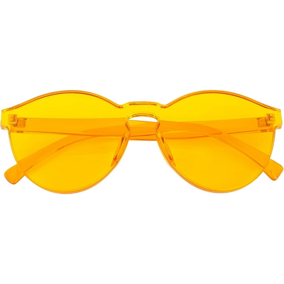 FEISEDY Stylish Round Transparent Lens Rimless Frame Sunglasses B1895