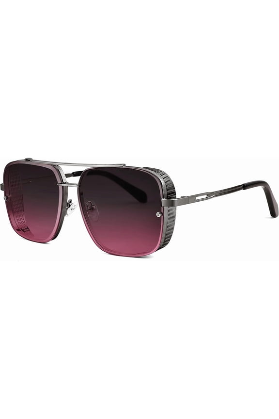 Sunglasses Mens Women Vintage Pilot Square Trendy Metal Steampunk Fishing Driving Sun Glasses B2894