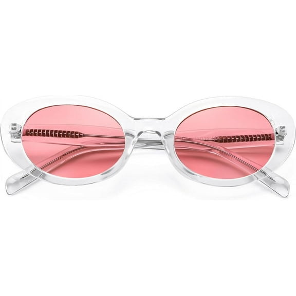 FEISEDY Sunglasses Womens, Retro Oval Cateye Sun Glasses Men, Small 90s Style B4128