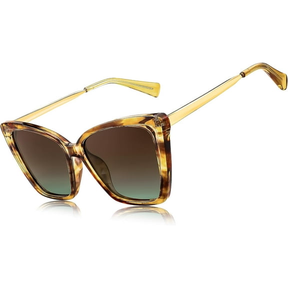 FEISEDY Trendy Polarized Women Sunglasses, Retro Womens Square Cat Eye Sun Glasses B4134