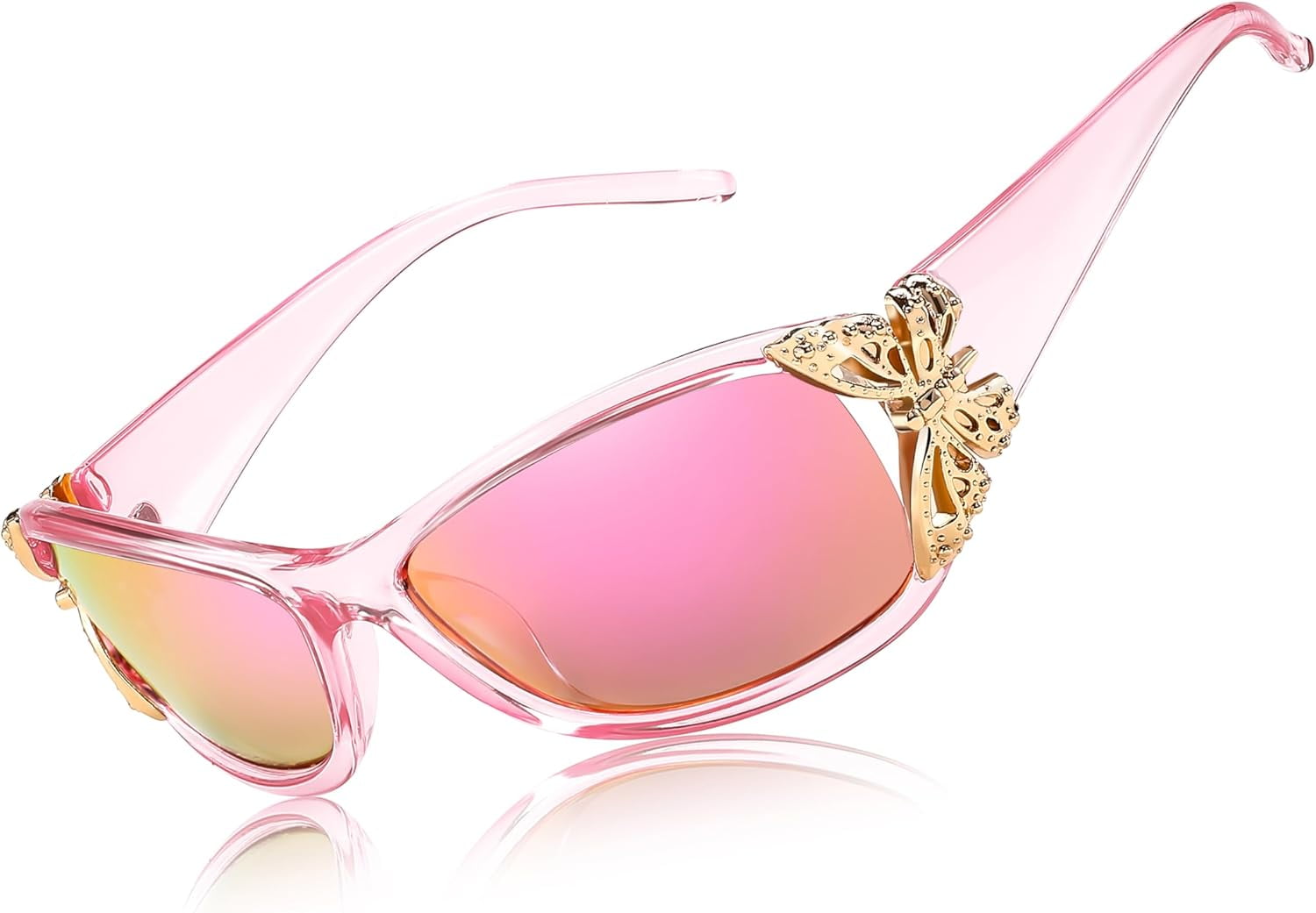 Y2K Butterfly Wrap Around Sunglasses Polarized UV400 Protection Fashion FEISEDY Trendy Polarized Y2K Sunglasses Wrap Around  main image 4