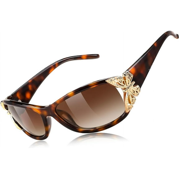 FEISEDY Trendy Polarized Y2K Sunglasses Wrap Around Butterfly Design Fashion Sunnies UV400 Protection B0078