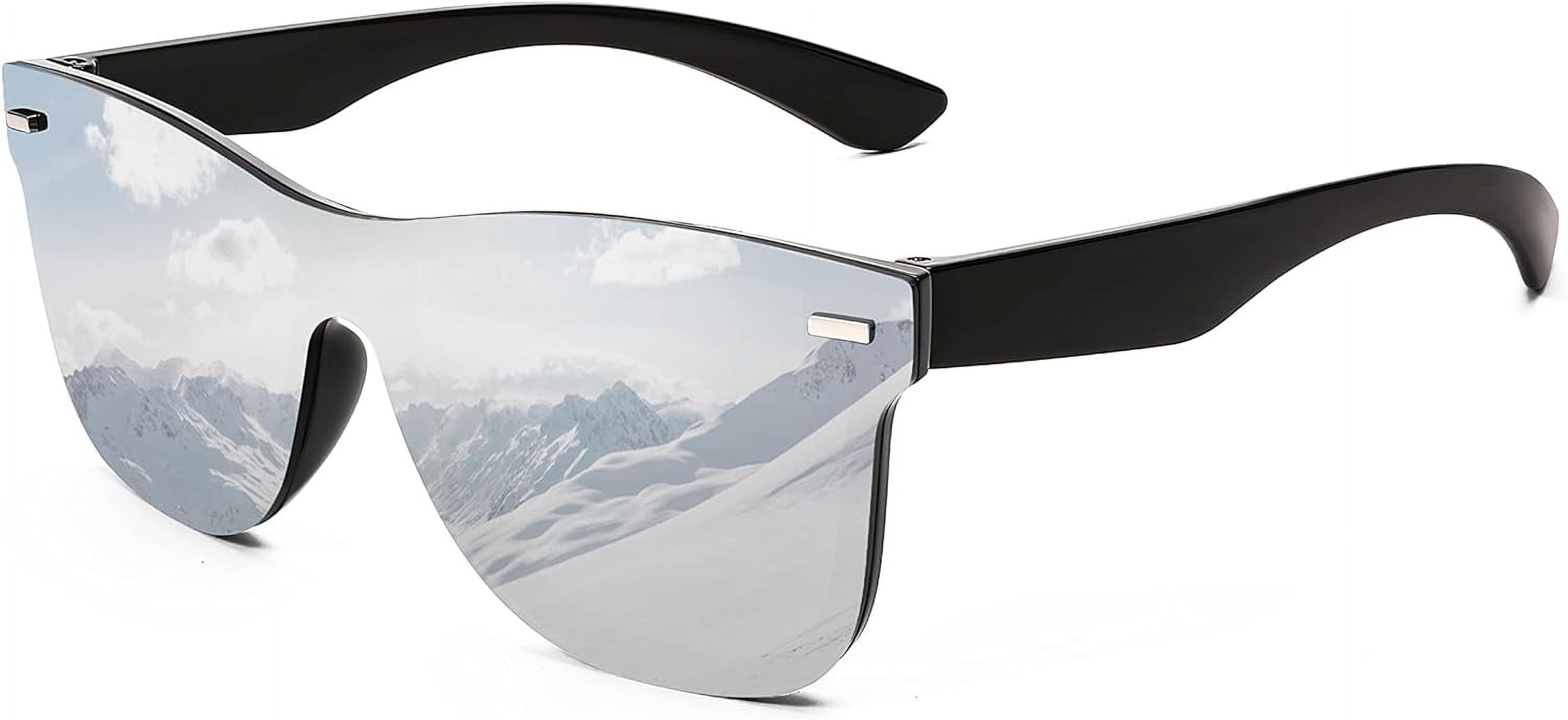 FEISEDY Trendy Rimless Mirrored One Piece Lens Sunglasses  display picture 1