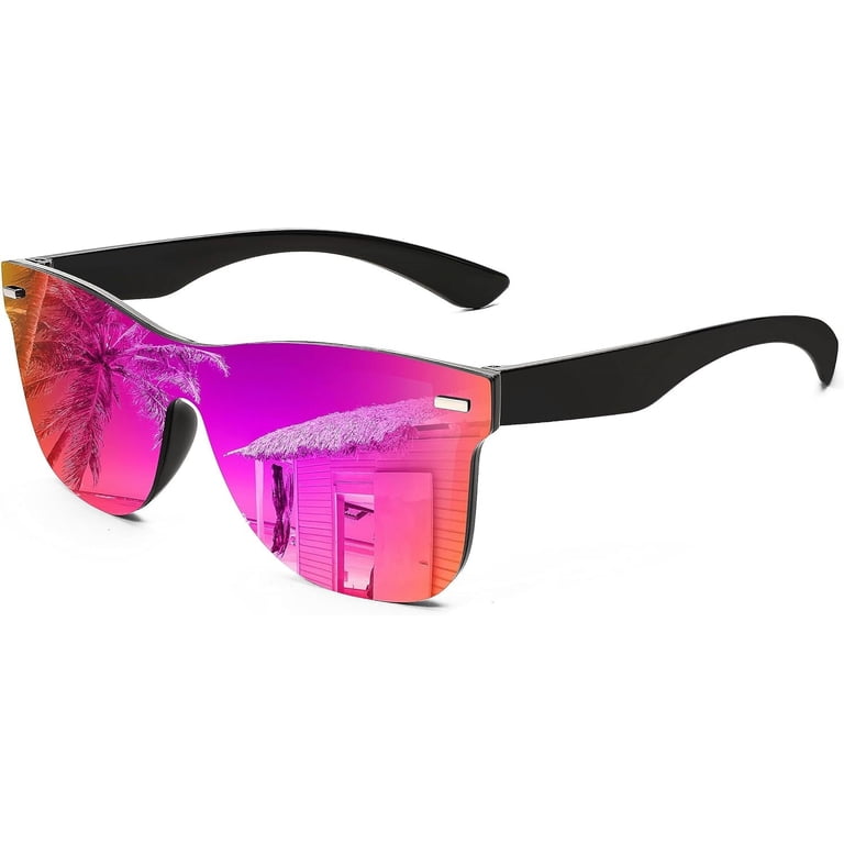 FEISEDY Trendy Rimless Mirrored One Piece Lens Sunglasses  display picture 1