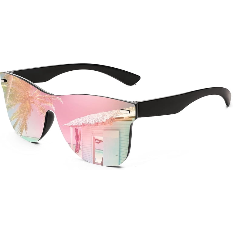 FEISEDY Trendy Rimless Mirrored One Piece Lens Sunglasses  display picture 3
