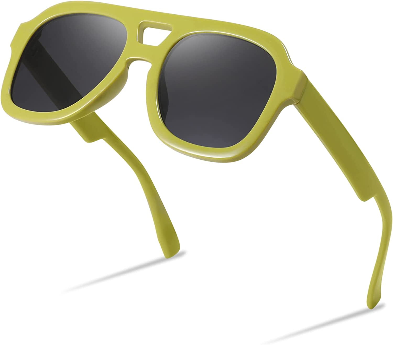 FEISEDY Vintage Aviator Sunglasses Double Bridge Women Men  display picture 2