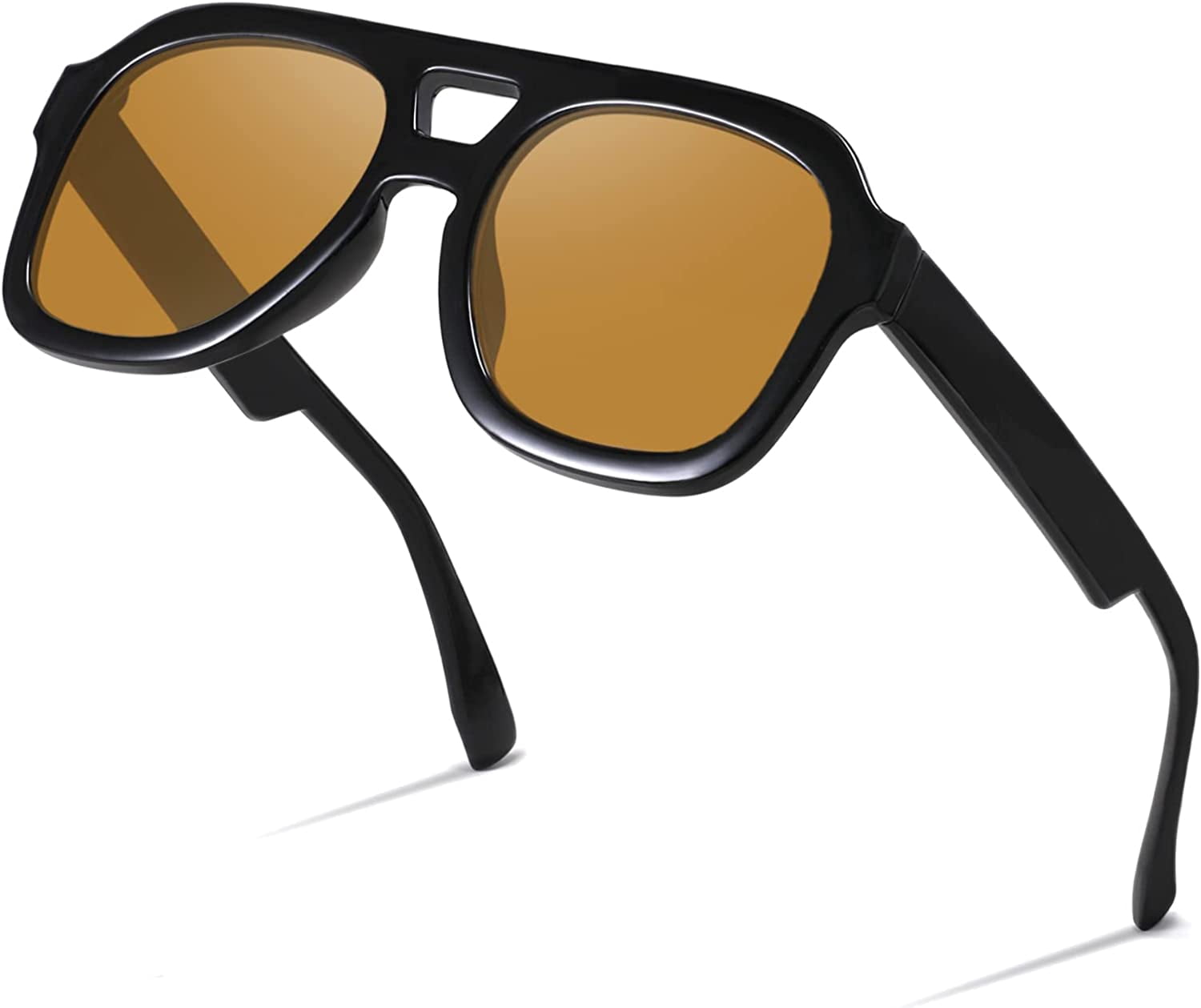 FEISEDY Vintage Aviator Sunglasses Double Bridge Women Men  display picture 2