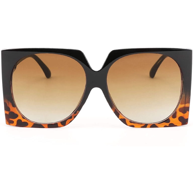 FEISEDY Vintage Big Square Sunglasses Women Fashion Large  display picture 2