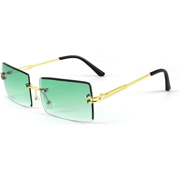 FEISEDY Vintage Rimless Sunglasses Rectangle Frameless Candy Color Glasses Women Men B2642