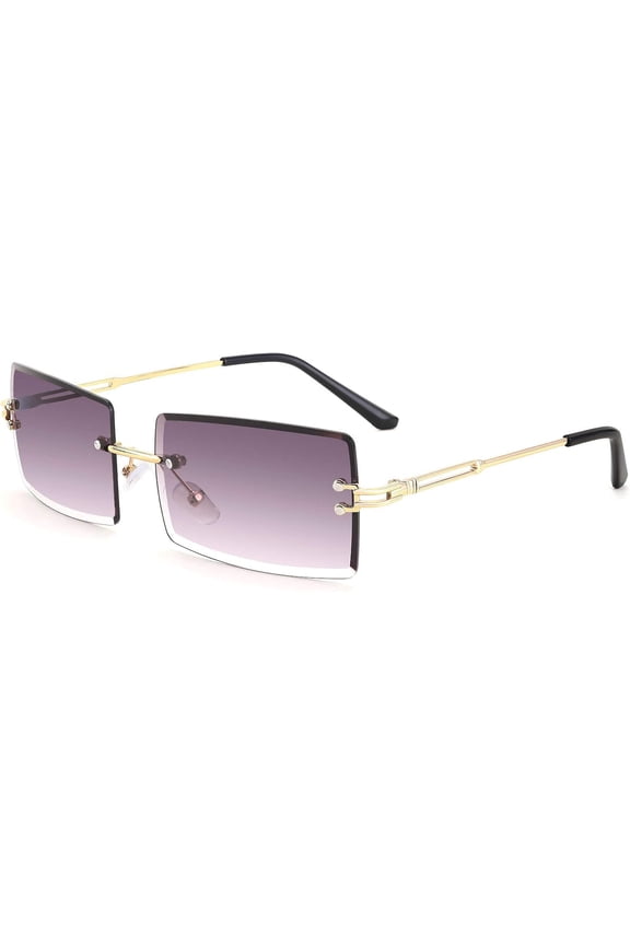 Vintage Rimless Sunglasses Rectangle Frameless Candy Color Glasses Women Men B2642