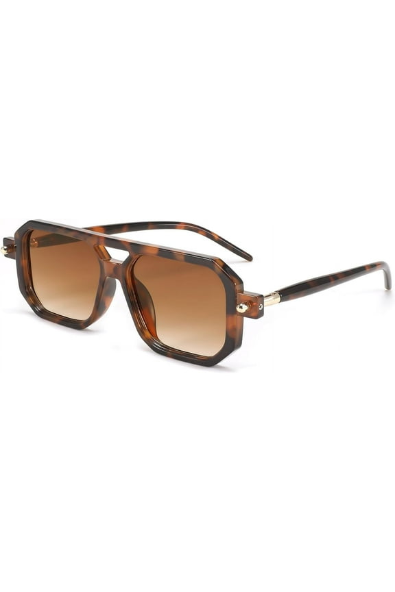 Vintage Square 70s Flat Aviator Sunglasses Women Men Classic Retro Stylish Frame UV400 Sunglasses B2622