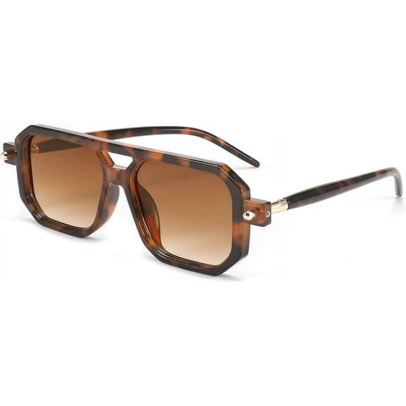 FEISEDY Vintage Square 70s Flat Aviator Sunglasses Women Men Classic Retro Stylish Frame UV400 Sunglasses B2622