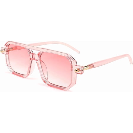 FEISEDY Vintage Square 70s Flat Aviator Sunglasses Women Men Classic Retro Stylish Frame UV400 Sunglasses B2622