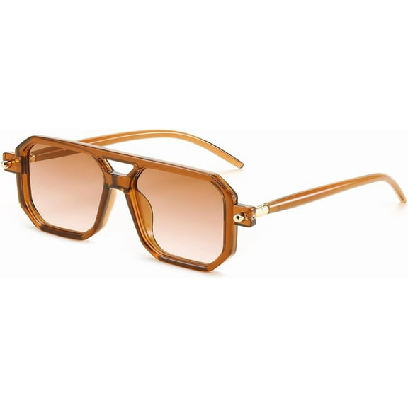 FEISEDY Vintage Square 70s Flat Aviator Sunglasses Women Men Classic Retro Stylish Frame UV400 Sunglasses B2622
