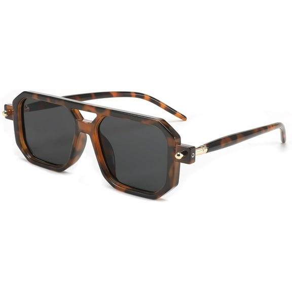 FEISEDY Vintage Square 70s Flat Aviator Sunglasses Women Men Classic Retro Stylish Frame UV400 Sunglasses B2622