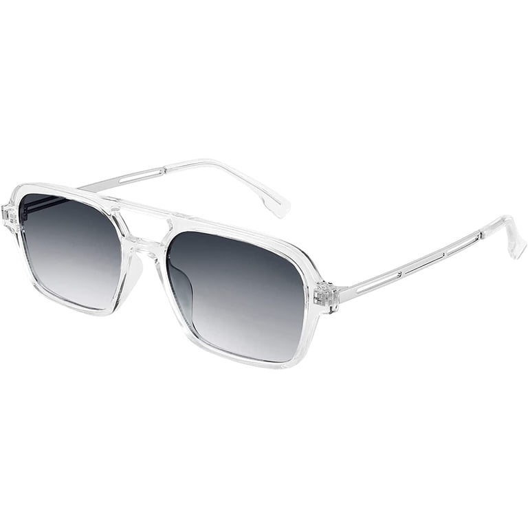 FEISEDY Vintage Square 70s Flat Aviator Sunglasses Women Men  display picture 3