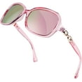 thumbnail image 1 of FEISEDY Vintage Square Polarized Mirrored Pink Sunglasses for Women 100% UV400 Outdoor Driving Fashion Sunglasses B2526, 1 of 13