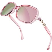 FEISEDY Vintage Square Polarized Mirrored Pink Sunglasses for Women 100% UV400 Outdoor Driving Fashion Sunglasses B2526