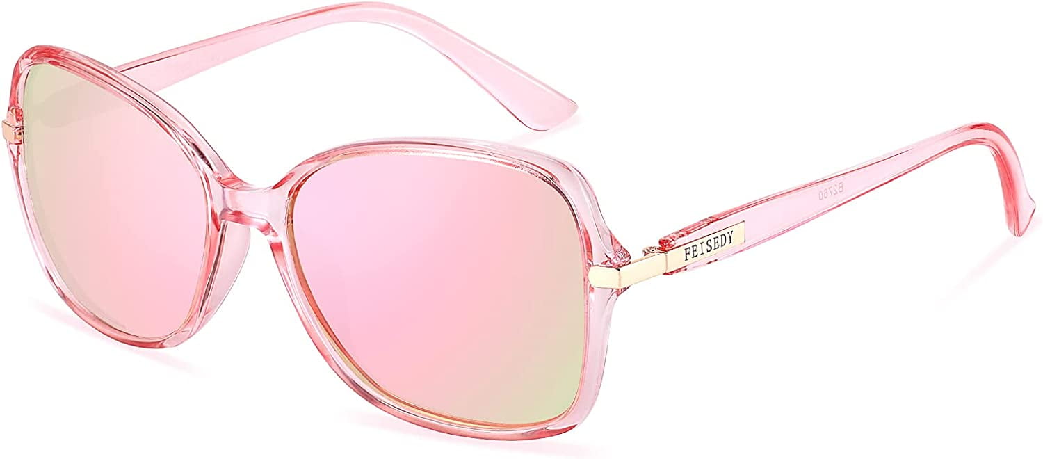 FEISEDY Vintage Square Polarized Sunglasses Trendy Cateye 