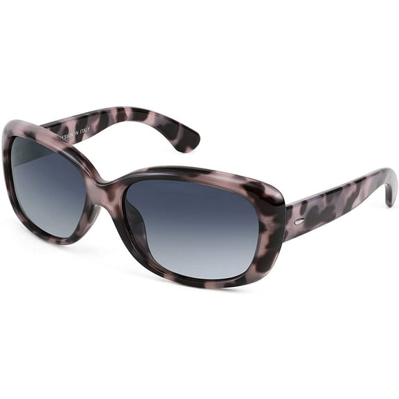 FEISEDY Vintage Square Polarized Sunglasses for Women Men Havana Thick Wrap Frame B2703