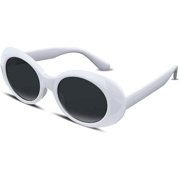 FEISEDY White Clout Goggles Sunglasses Women Men Retro Oval Sunglasses B2253