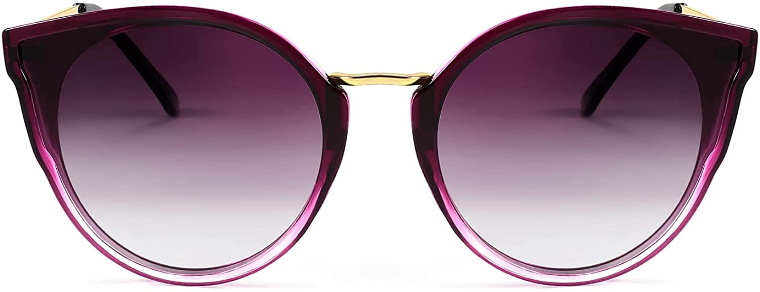 FEISEDY Women Chic Polarized Cat Eye Sunglasses Vintage Oversized