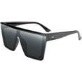 thumbnail image 1 of FEISEDY Women Men Flat Top Shield Sunglasses Oversized Square Rimless Shades Fast Delivery UV400 B2470, 1 of 8