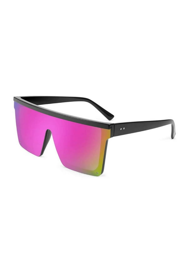 Women Men Flat Top Shield Sunglasses Oversized Square Rimless Shades UV400 B2470