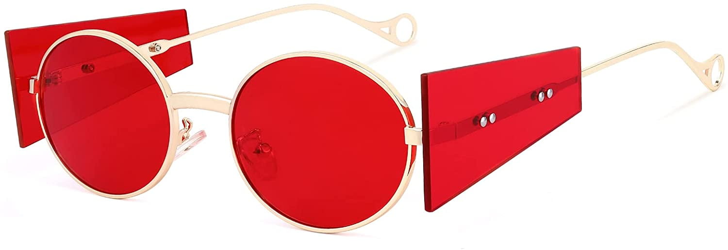 FEISEDY Women Men Hipster Round Sunglasses Polygon Trapezoid  display picture 3